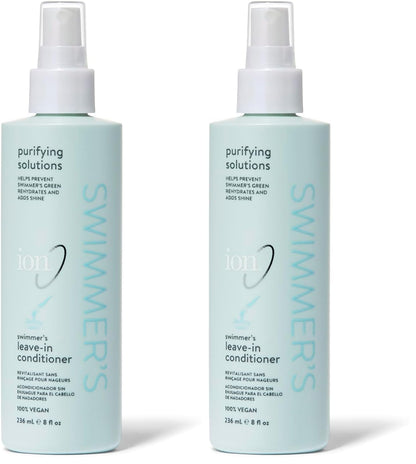 Ion Swimmers Leave-in Conditioner – 8 oz Pack of 2 | Hair Protection for Sun & Water