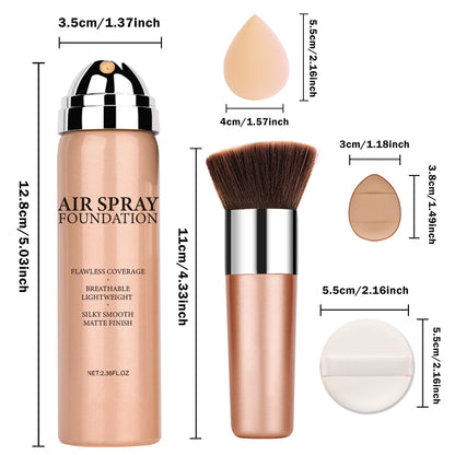 IONSGAKO Magic Minerals Airbrush Foundation Spray – Silk Matte, Long-Lasting Coverage
