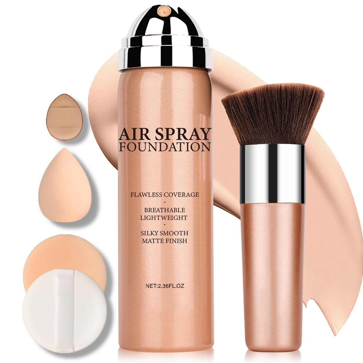 IONSGAKO Magic Minerals Airbrush Foundation Spray – Silk Matte, Long-Lasting Coverage