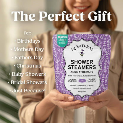 IQNATURAL Lavender Shower Steamers – Organic USA-Made Aromatherapy for Women