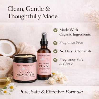 Belly Bundle by Irene Organics — Organic Belly Butter & Oil for Pregnancy