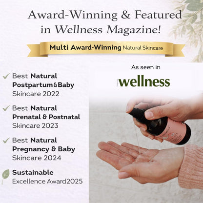 Irene Organics Organic Belly Oil for Pregnancy & Postpartum — Lightweight, Non-Greasy & Unscented