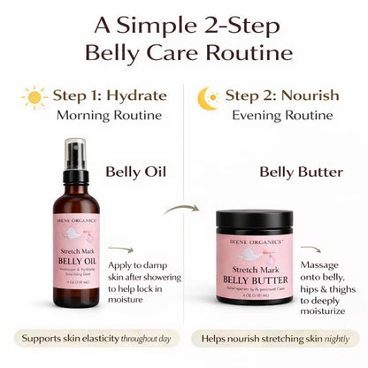 Belly Bundle by Irene Organics – Organic Belly Butter & Oil for Pregnancy