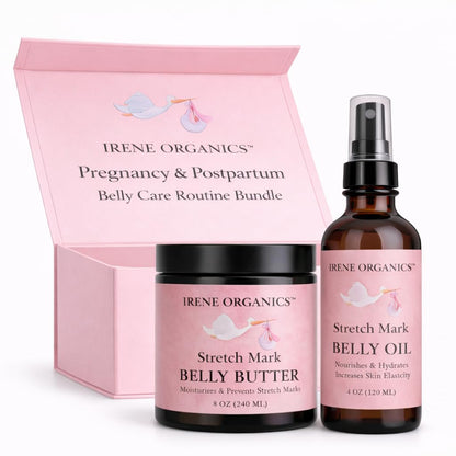 Belly Bundle by Irene Organics – Organic Belly Butter & Oil for Pregnancy