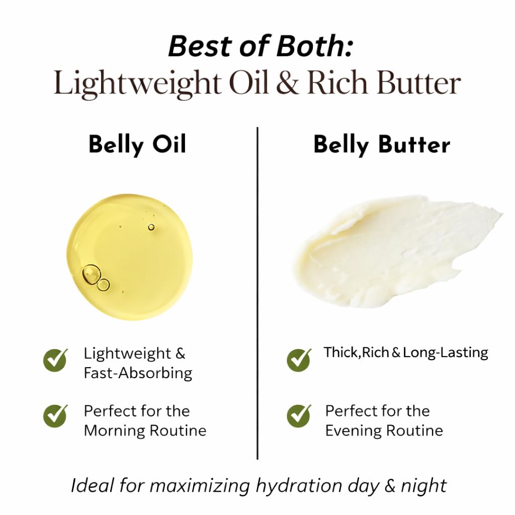 Belly Bundle by Irene Organics – Organic Belly Butter & Oil for Pregnancy