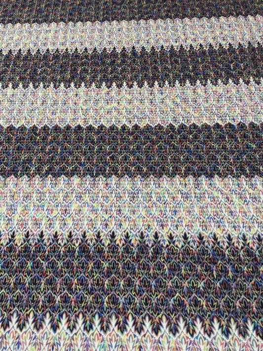Iridescent Multicolour Mesh Knit Fabric by the Metre