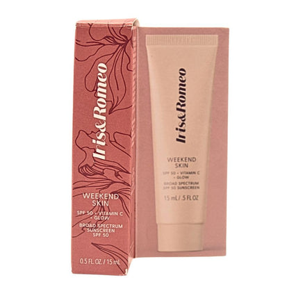 IRIS&ROMEO Mini Weekend Skin SPF 50 | Tinted Mineral Sunscreen with Vitamin C & Niacinamide