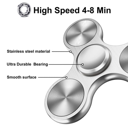 Isapral Fidget Spinner – Stainless Steel High-Speed 4–8 Min Spin | EDC Stress Relief Toy