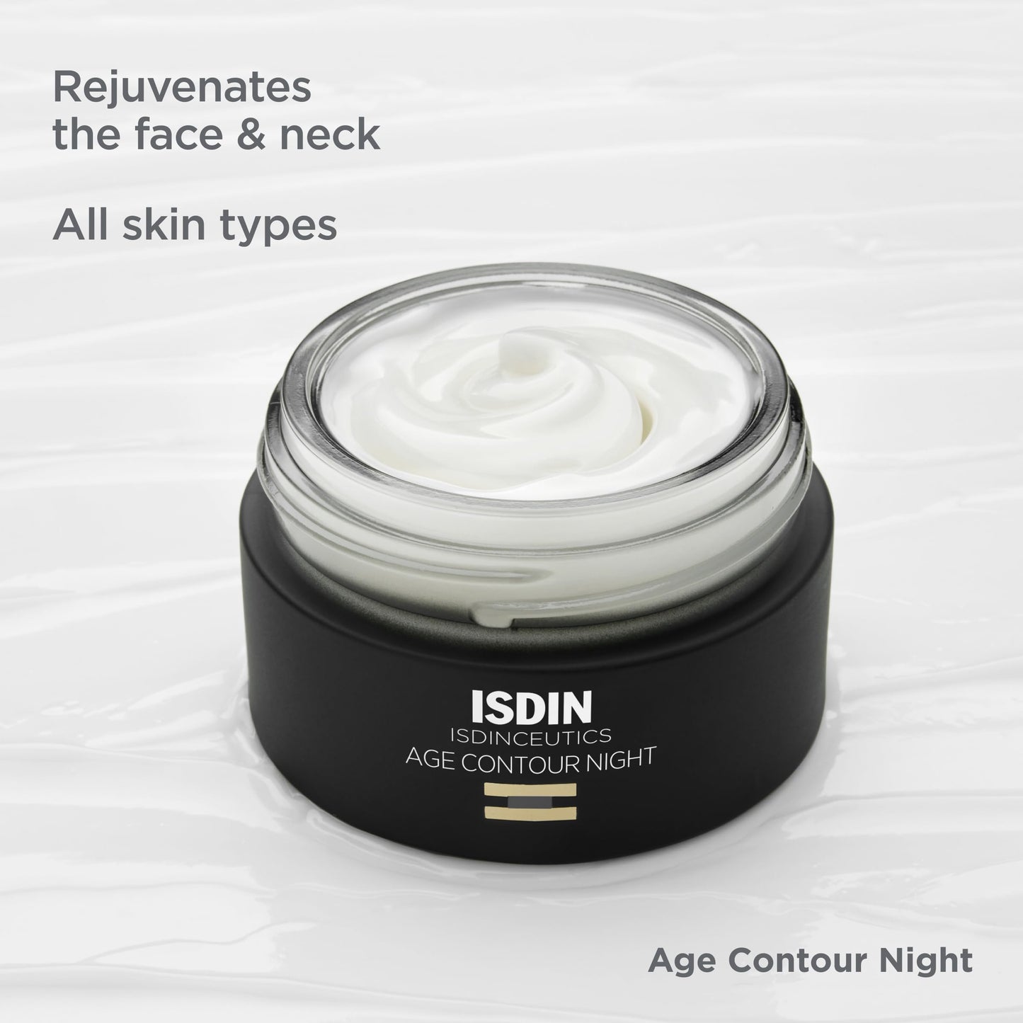 ISDIN Age Contour Night Cream for Face & Neck – Melatonin & Peptides, 1.8 oz