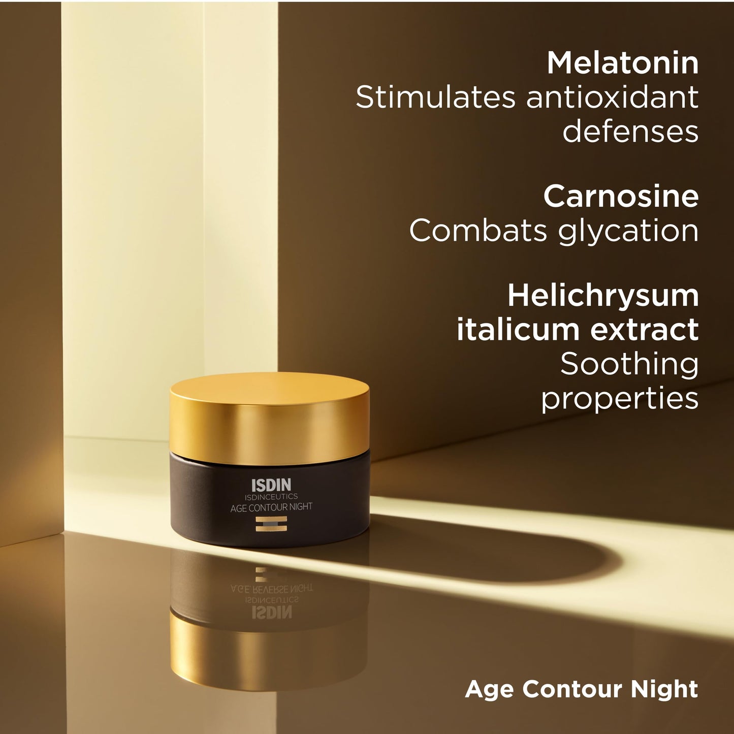 ISDIN Age Contour Night Cream for Face & Neck – Melatonin & Peptides, 1.8 oz