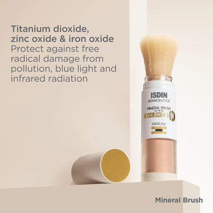 ISDIN Mineral Brush Powder – Pollution & Blue Light Protection for Sensitive Skin