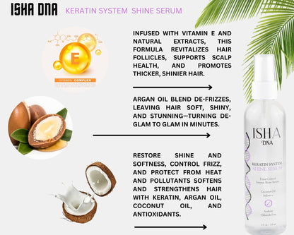 ISHA DNA Keratin Treatment System Hair Shine Serum Drops – Frizz Control & Instant Shine
