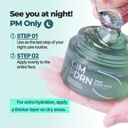 IsNtree Gim PDRN Deep Sleep Mask 80ml – Seaweed PDRN Night Gel for Hydration & Skin Bounce