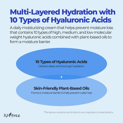 ISNTREE Hyaluronic Acid Moist Cream 100ml – Deep Hydration, Fragrance-Free
