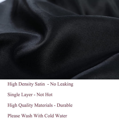 Isshin Beauty Satin Silk Bonnet for Kids – 2 Pack, Elastic Tie Band, No-Slip Fit (Black & Pink)