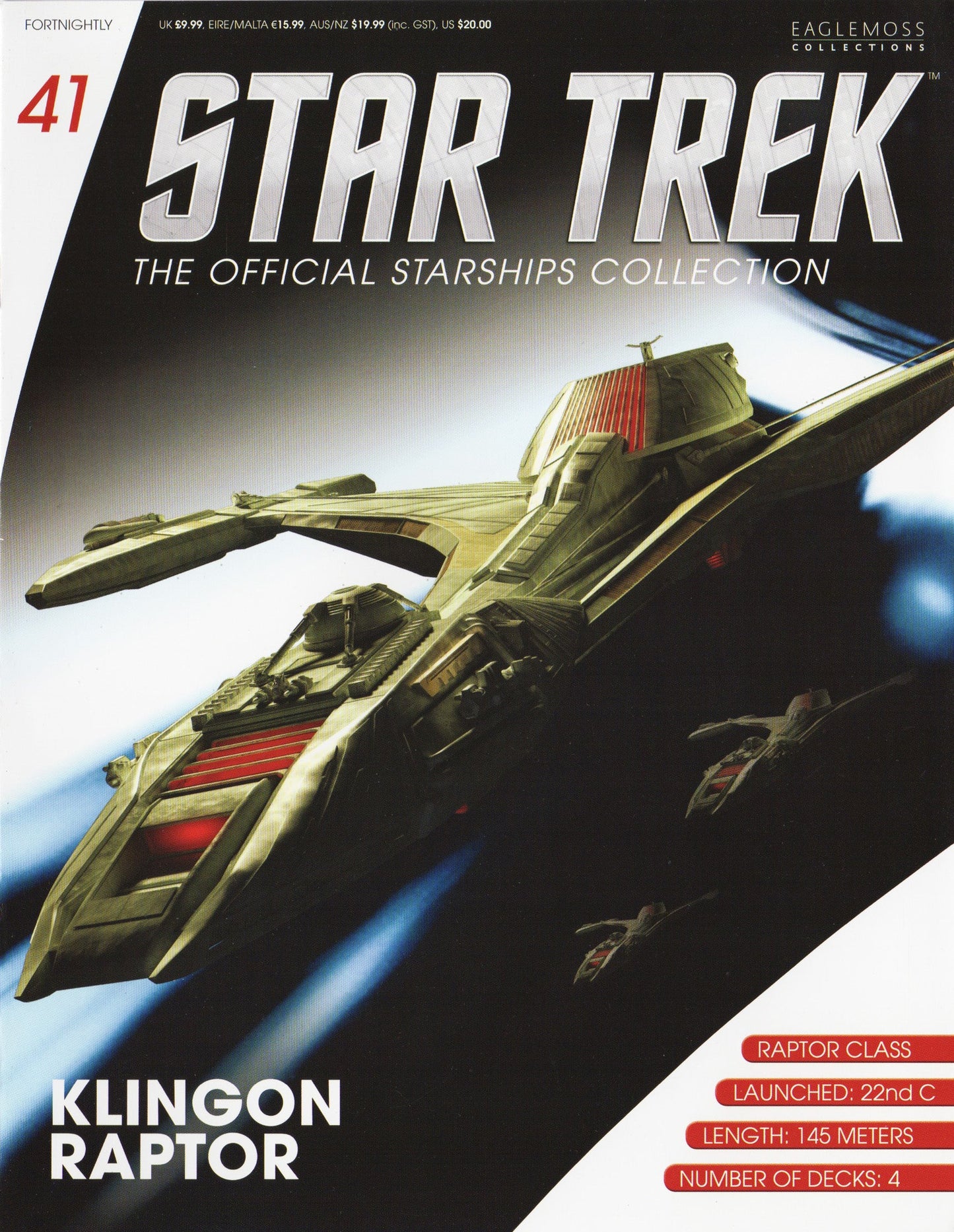 #41 Klingon Raptor Model Die Cast Ship (Eaglemoss / Star Trek)
