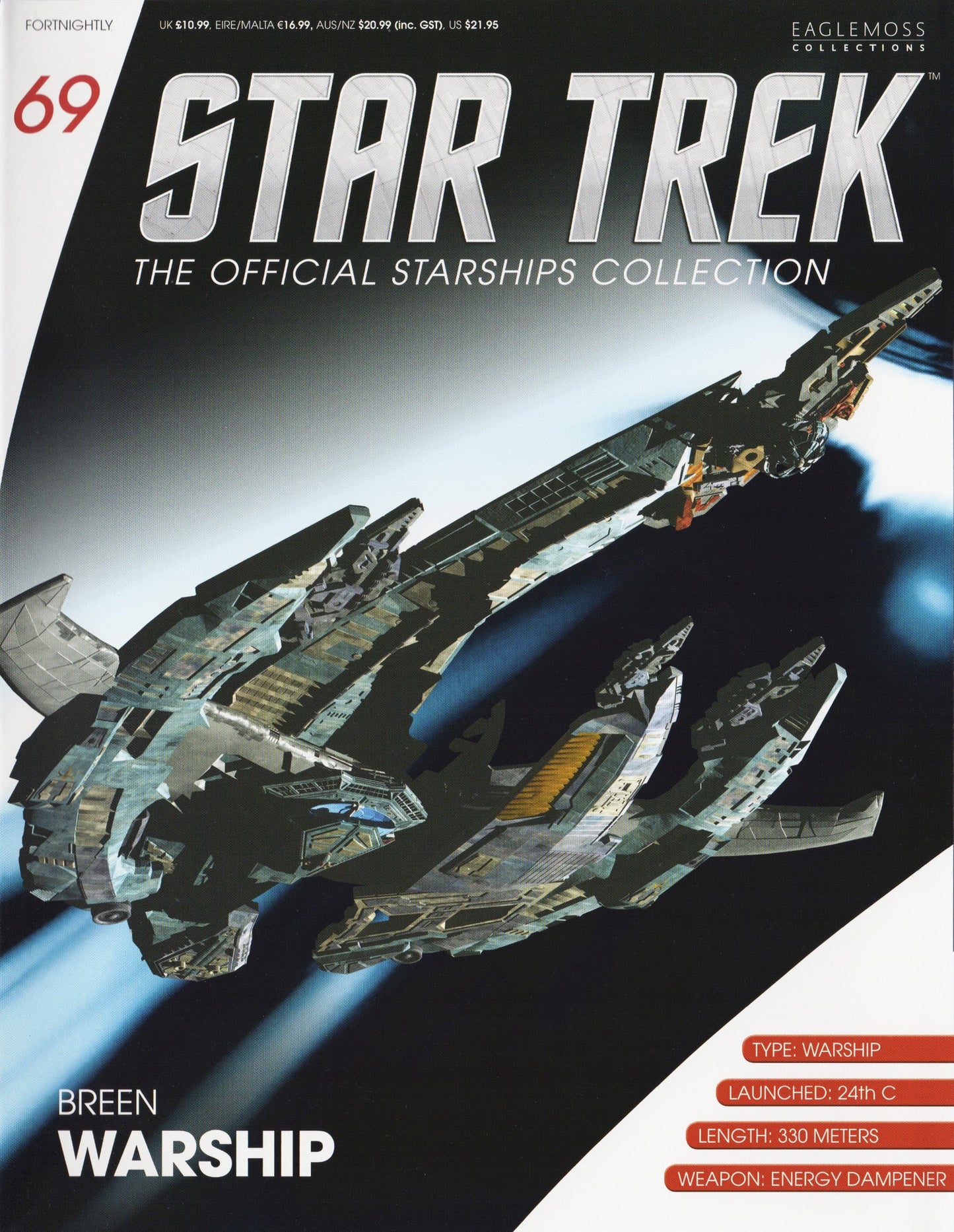 #69 Breen Warship Starship Die-Cast Model (Eaglemoss / Star Trek)