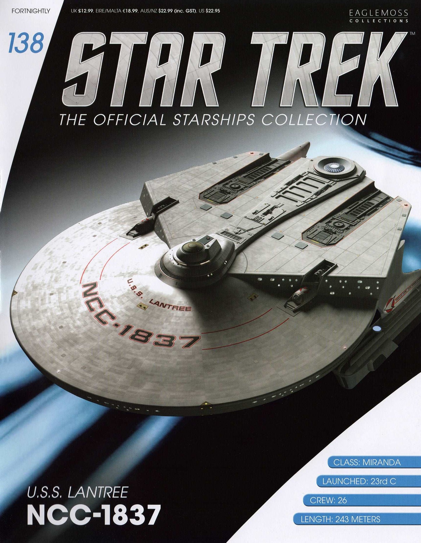 #138 USS Lantree NCC-1837 Model Die Cast Ship (Eaglemoss / Star Trek)