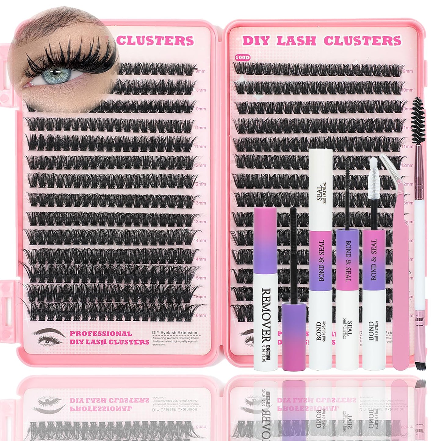 ISTGIFT Lash Clusters Kit – 560 Pcs, 9–16mm D-Curl Fluffy Wispy False Eyelashes