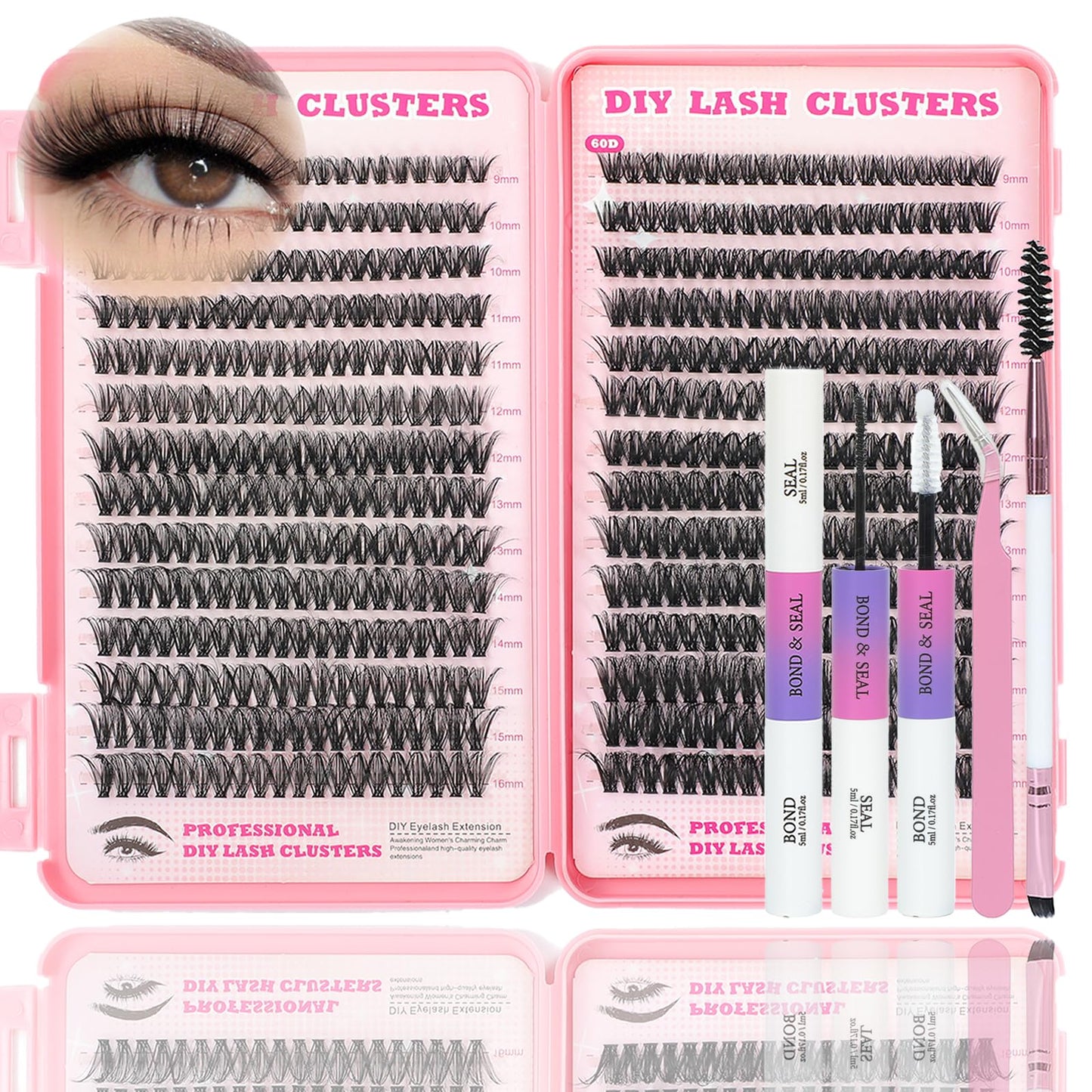 ISTGIFT Lash Clusters Kit — 560 Pcs 9-16mm D Curl Fluffy Wispy Lashes