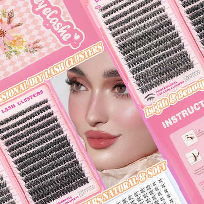 ISTGIFT Lash Clusters Kit – 560 Pcs, 9-16mm D Curl Fluffy Wispy Lash Extensions (DIY Home Use)