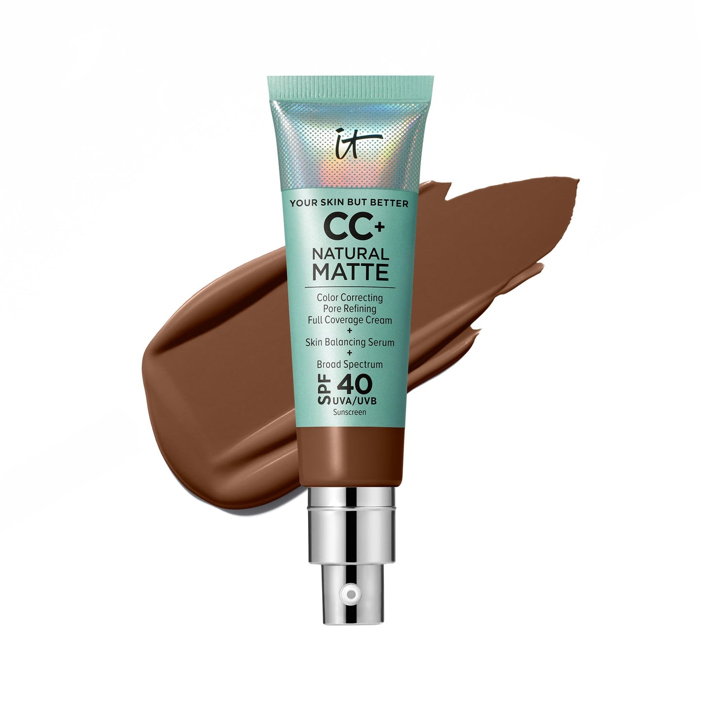 IT Cosmetics CC+ Natural Matte Deep Bronze SPF 40 – Poreless Full Coverage Foundation