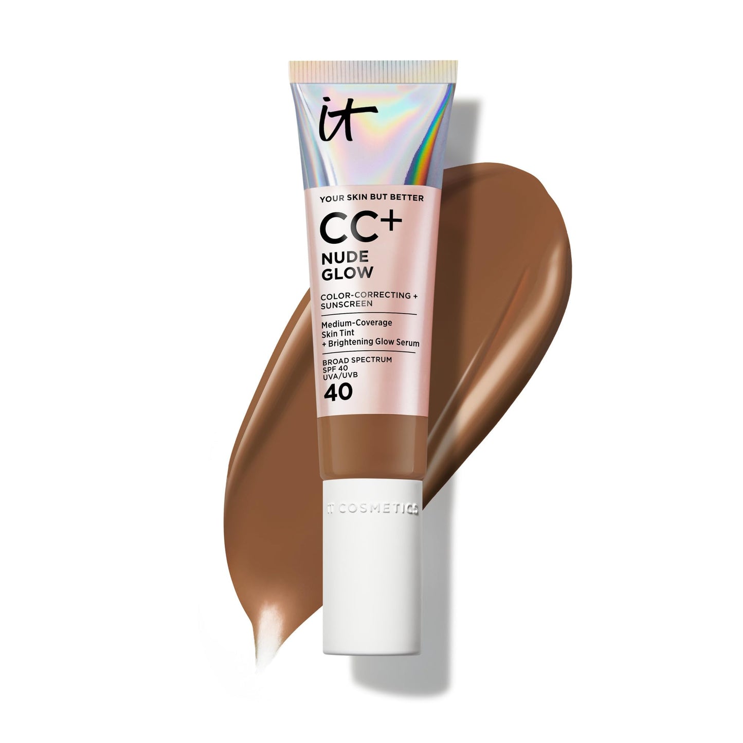 IT Cosmetics CC+ Nude Glow (Neutral Deep) — SPF 40 Foundation + Brightening Serum