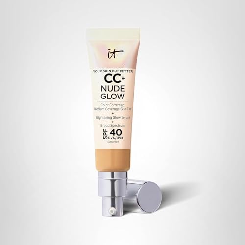 IT Cosmetics CC+ Nude Glow Tan Warm — Medium Coverage Skin Tint SPF 40 + Brightening Serum