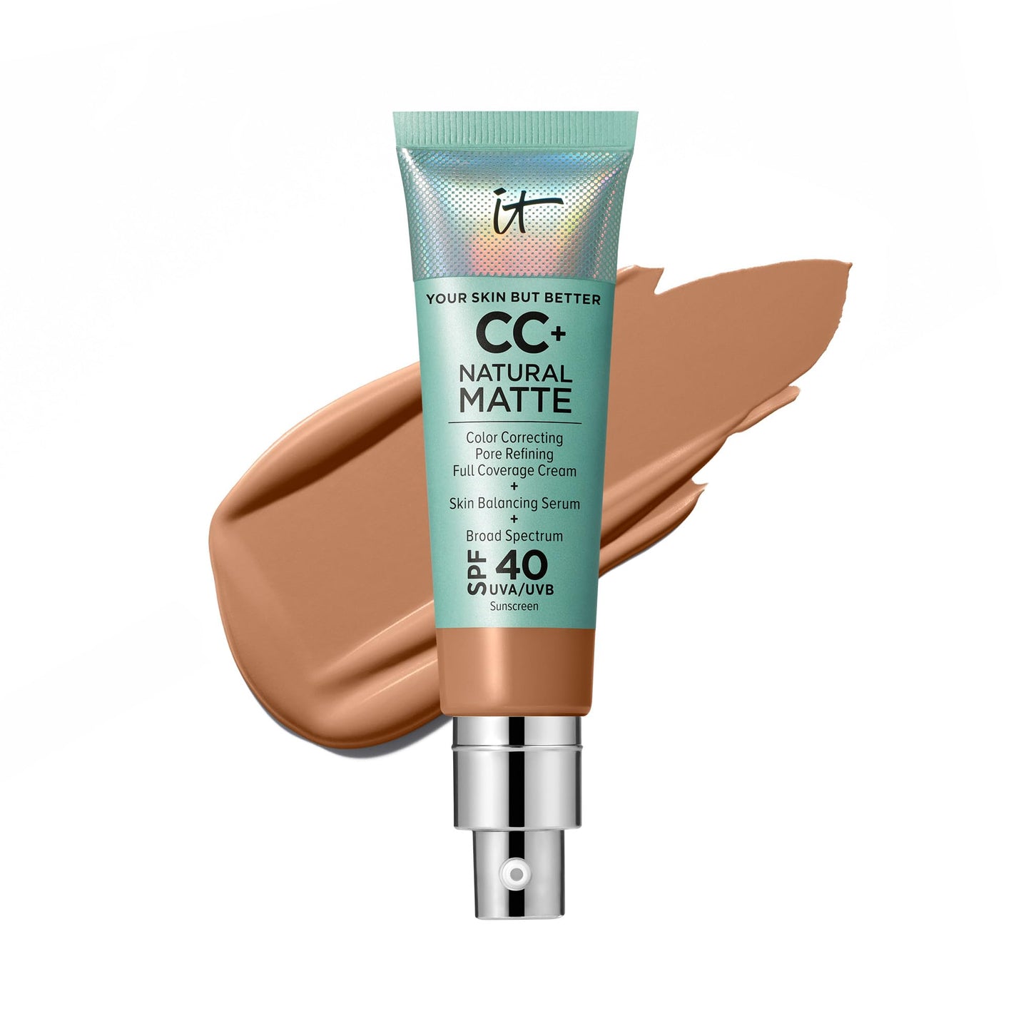 IT Cosmetics CC+ Cream Natural Matte Tan Rich – SPF40, 16HR Shine Control