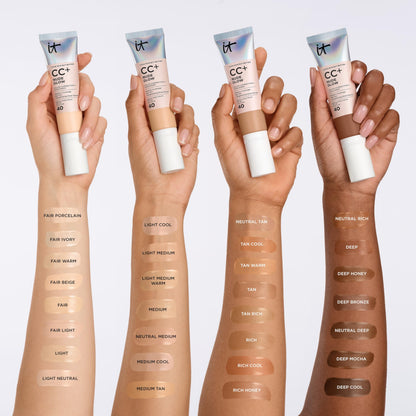 IT Cosmetics CC+ Nude Glow — Light Medium Warm, SPF 40, 24H Hydration
