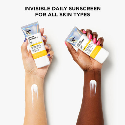 IT Cosmetics Hello Sunshine Invisible Sunscreen SPF 50 — 3-in-1 Hydration, Primer & Clear SPF