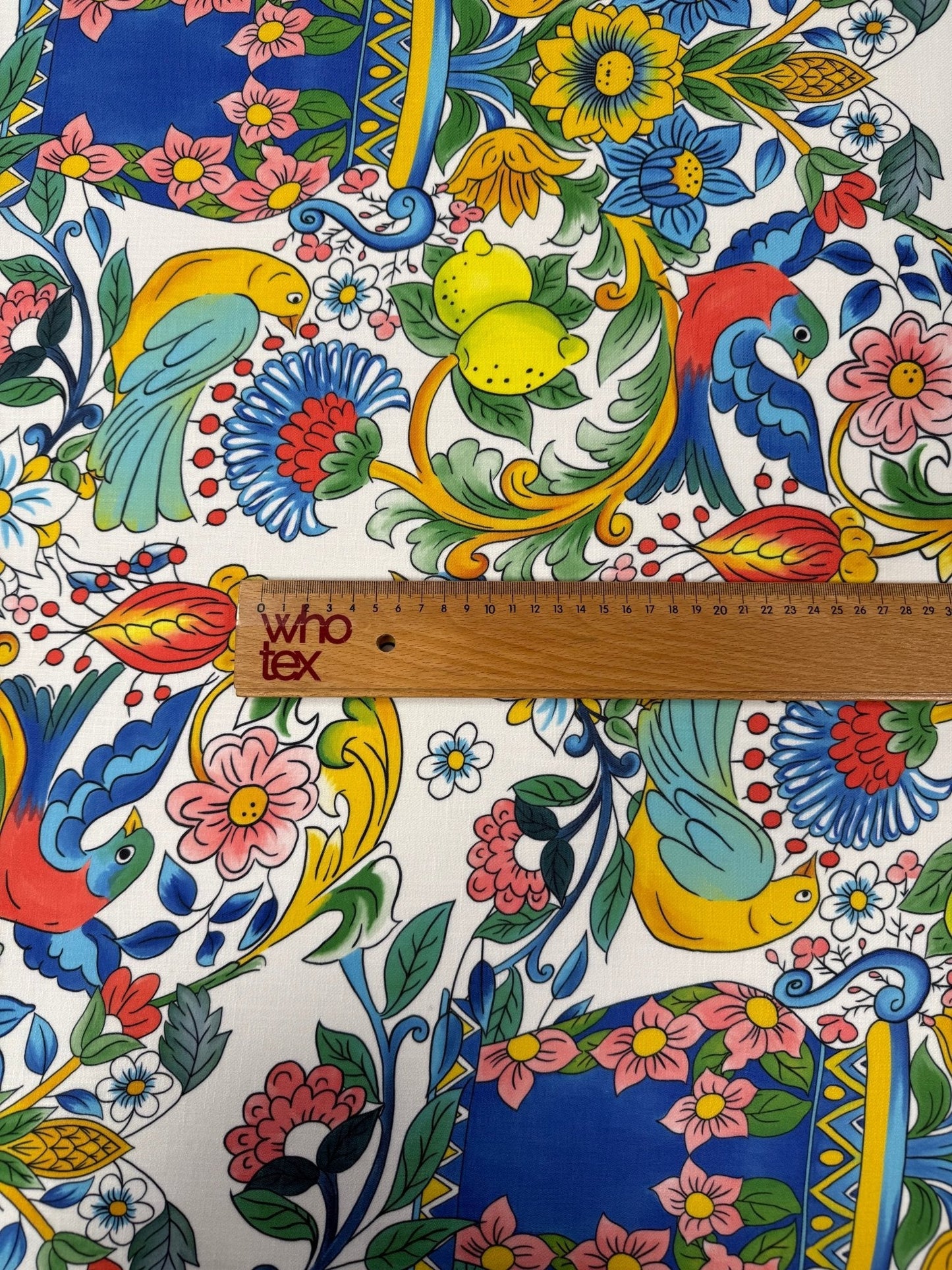 Italian Floral  Lemon Pattern Fabric Sold by Metre