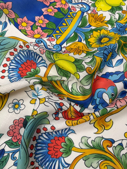 Italian Floral  Lemon Pattern Fabric Sold by Metre