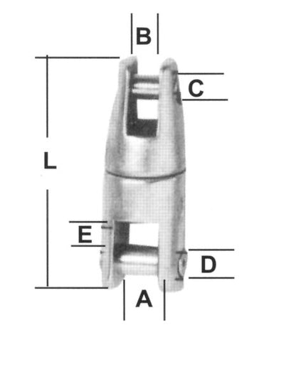 Anchor Chain Connector AISI 316 Stainless Steel 6mm 8mm Chain Lalizas 98076
