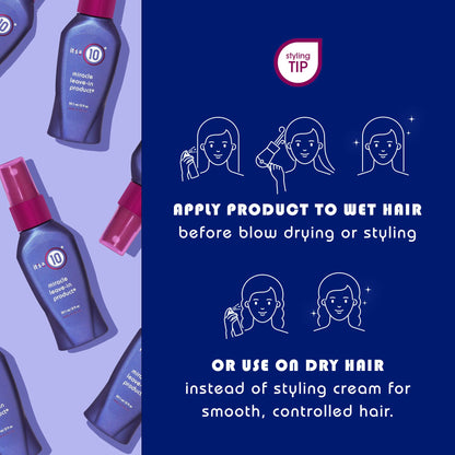 It's a 10 Haircare Miracle Leave-In – 2 fl oz x 2 Pack | Detangle, Hydrate, Shine