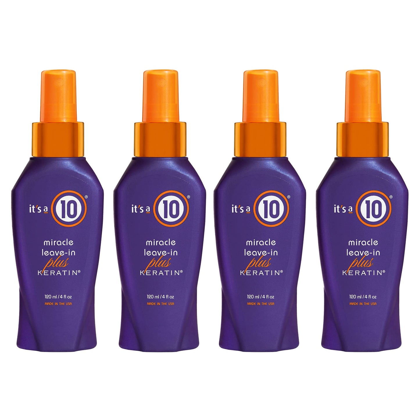 It's a 10 Haircare Miracle Leave-In Plus Keratin Spray – Pack of 4, 4 fl oz each