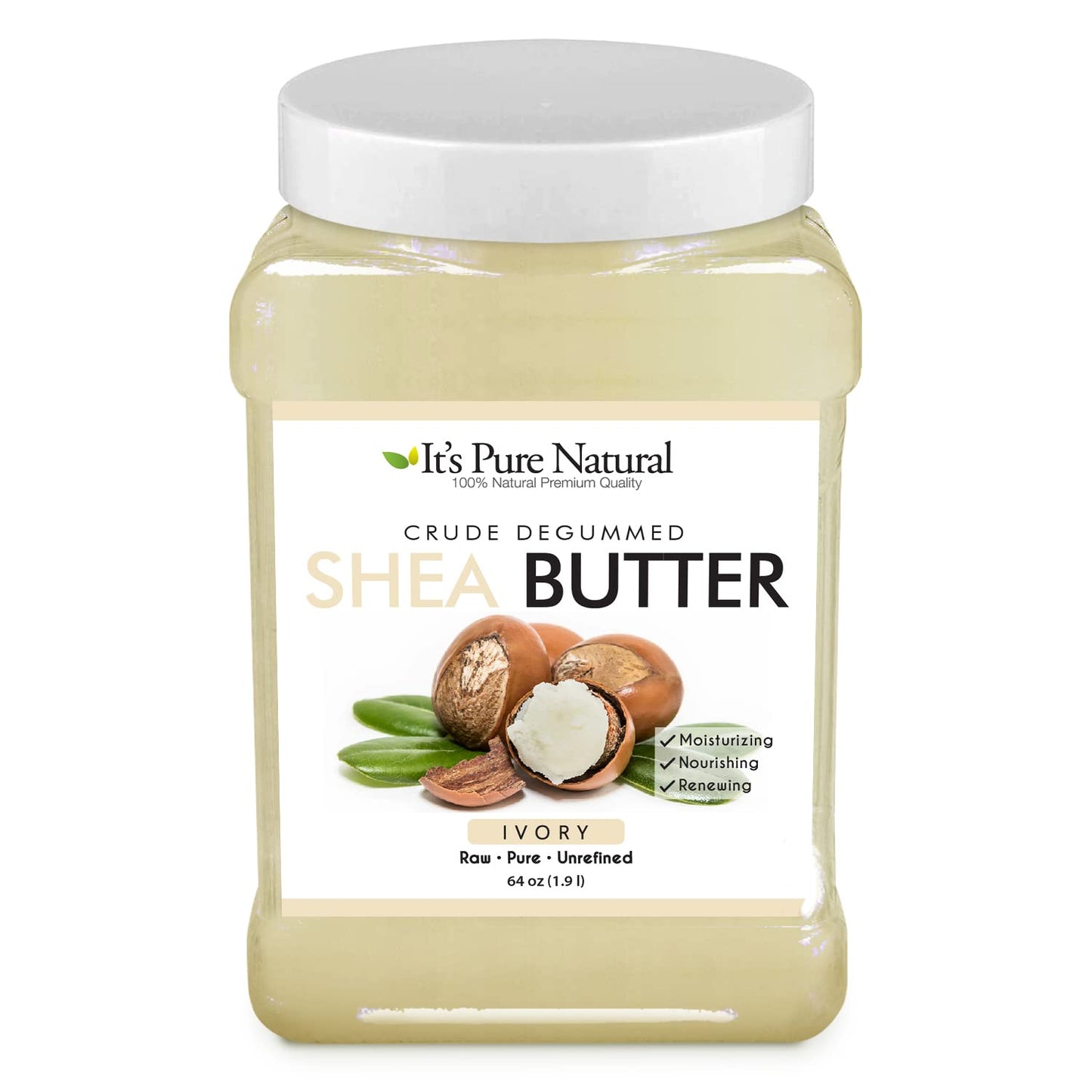 It's Pure Natural - World's First Crude Degummed African Ivory Shea Butter (64 oz) – 100% Pure & Natural Body Butter