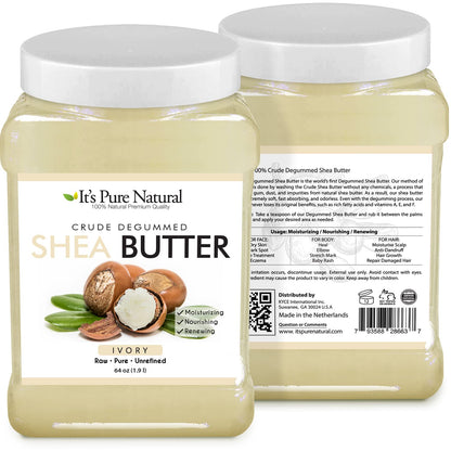 It's Pure Natural - World's First Crude Degummed African Ivory Shea Butter (64 oz) – 100% Pure & Natural Body Butter