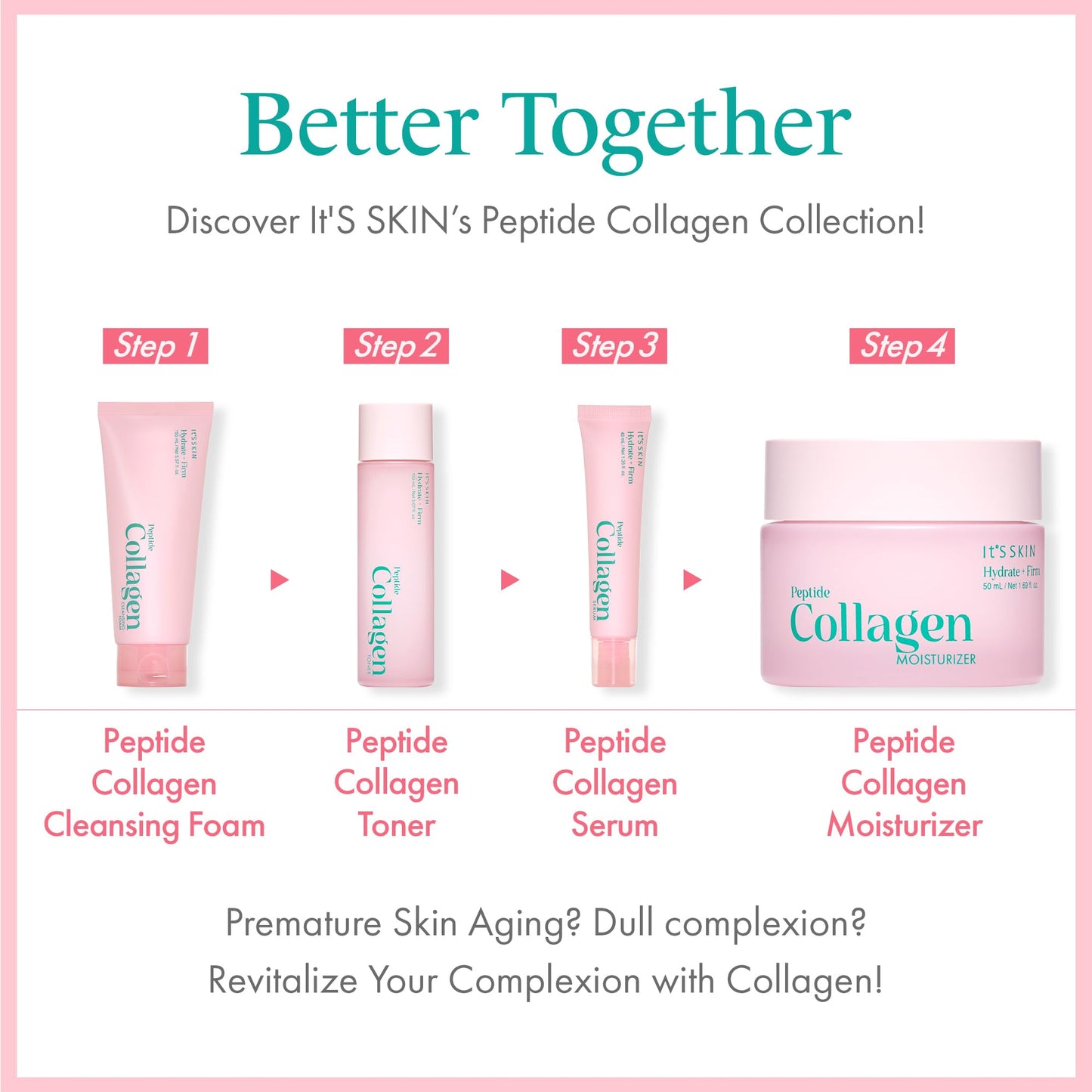 It'S SKIN Peptide Collagen Cleansing Foam – Hydrating Cleanser with Vegan Collagen & Oat Peptides