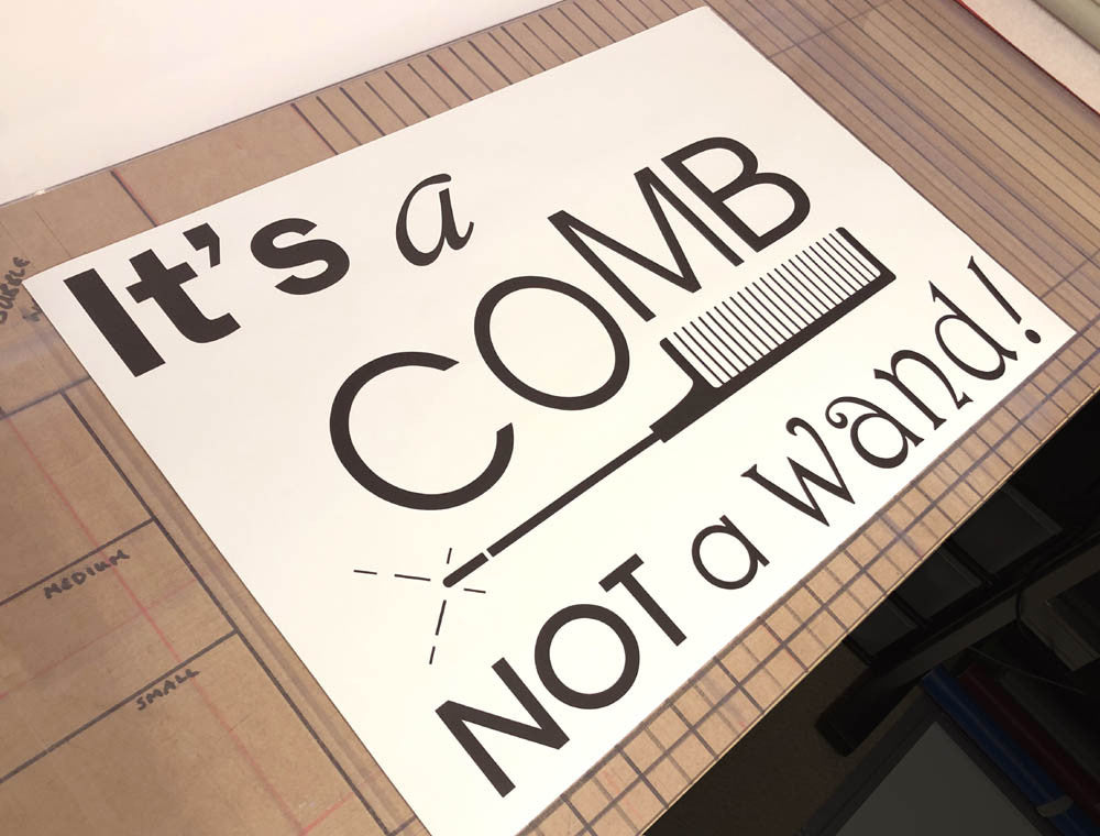 Its a Comb Not a Wand Hair Salon Wall Sticker