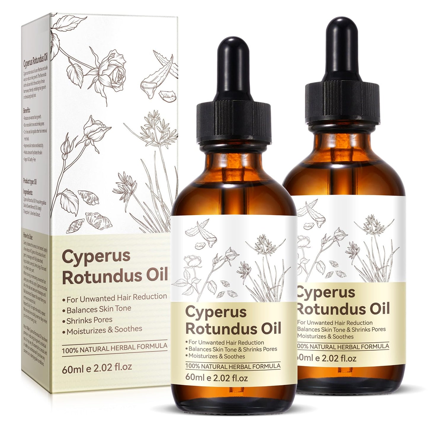 ITSDAWN Cyperus Rotundus Oil for Hair Removal – 2 Pack | Soothing, Moisturizing Body Oil (2.02 fl oz)