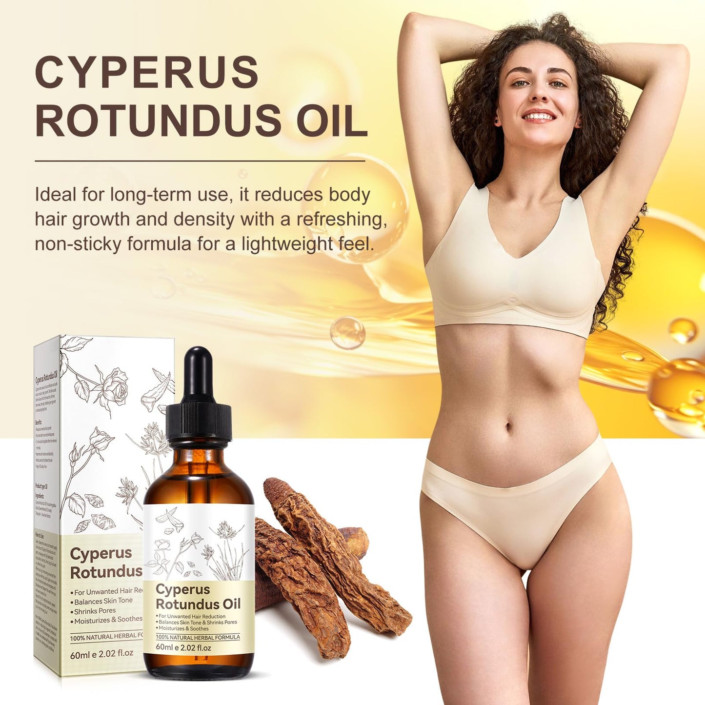 ITSDAWN Cyperus Rotundus Oil for Hair Removal – Smooth Skin, Gentle Moisturizer, 2.02 fl oz