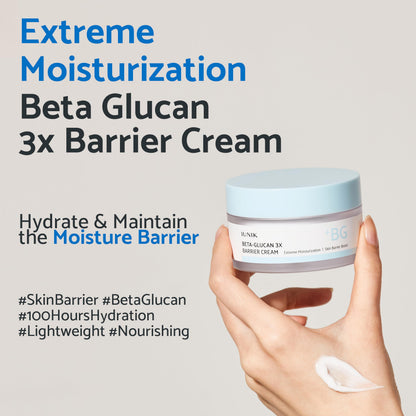 IUNIK Beta-Glucan Non-Sticky Deep Moisture Cream - 3x Barrier Day & Night Moisturizer for Sensitive Dry Skin