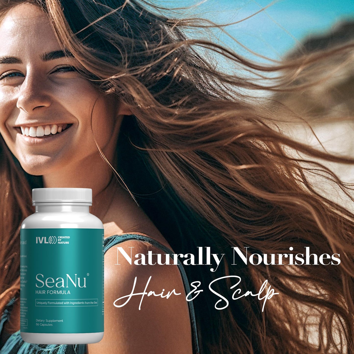 IVL SeaNu Hair Vitamins – Hair Strength, Thickness & Growth Support (3 Pack)