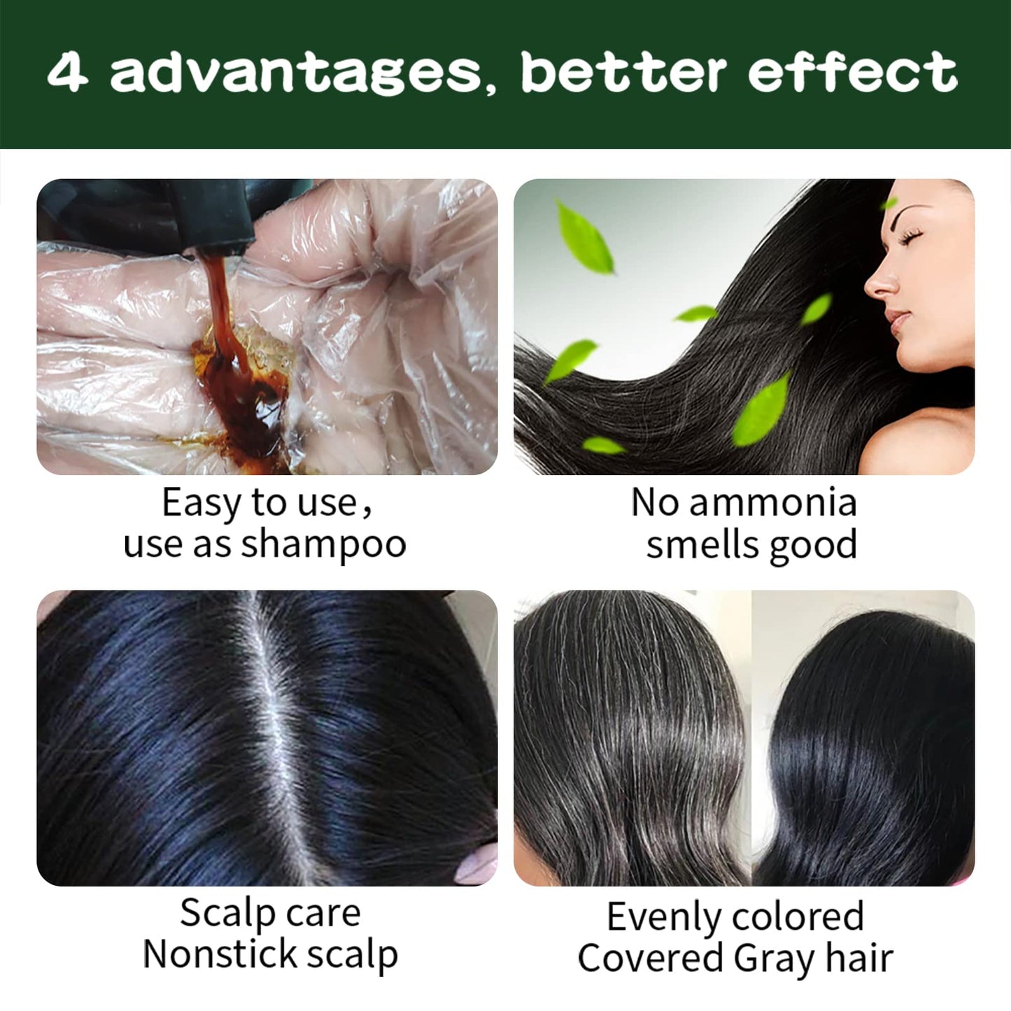 Ivnil Augeo Instant Hair Color Shampoo 3-in-1 for Men and Women – Black, 500ML