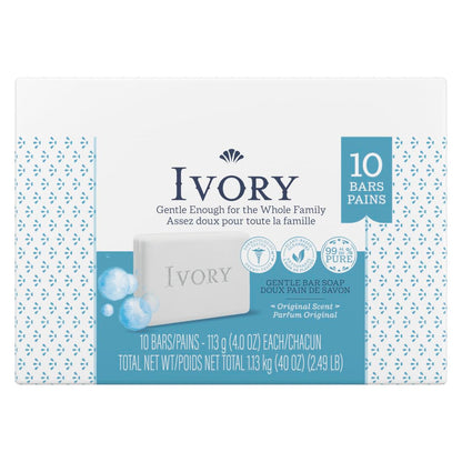 Ivory Original Bar Soap – 20 Bars (4 oz Each) | Pure, Dye-Free Clean for the Whole Family