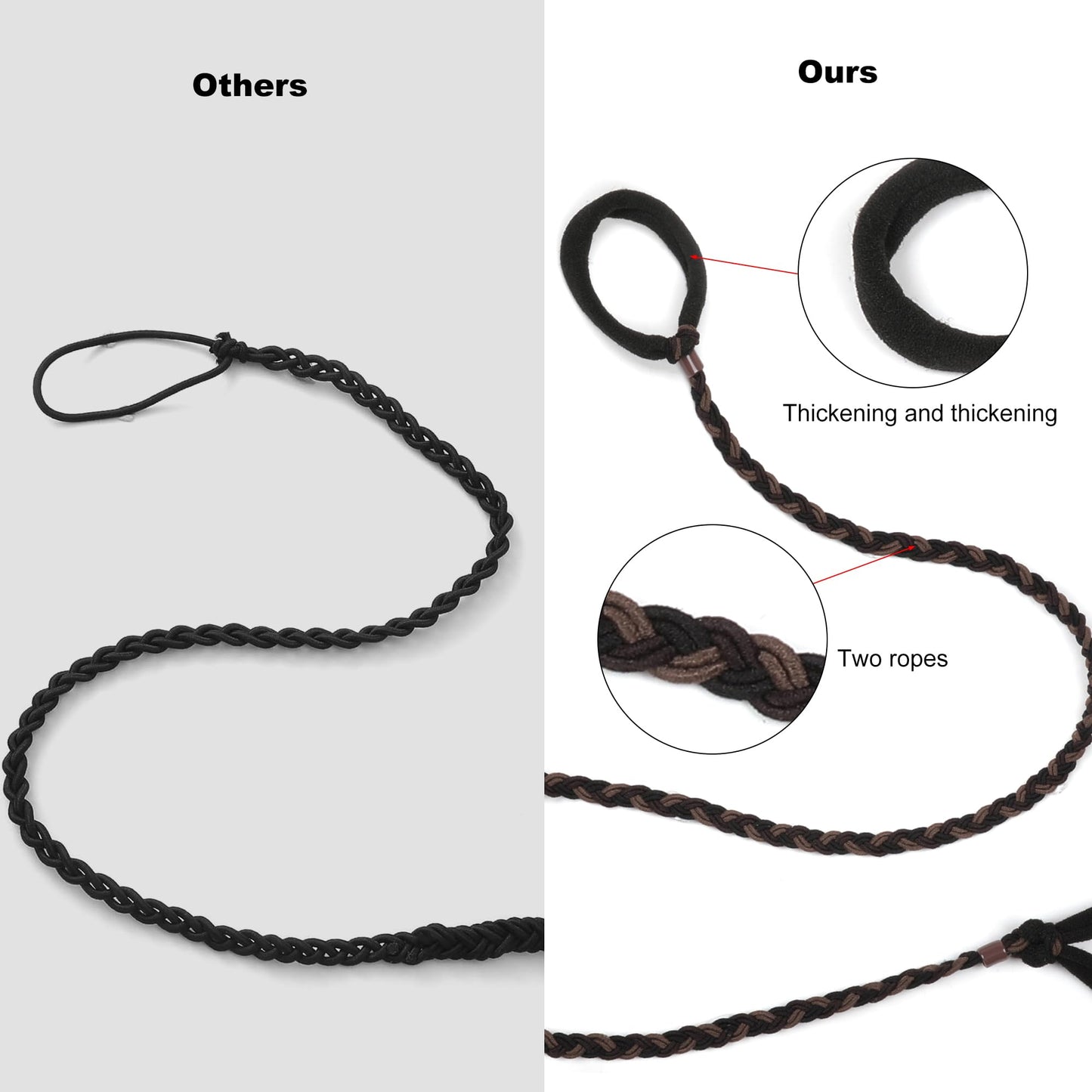 Ivyu Sport Hair Ties for Women – 4 Pack Braided Elastic Pony Tails (40 Inch)
