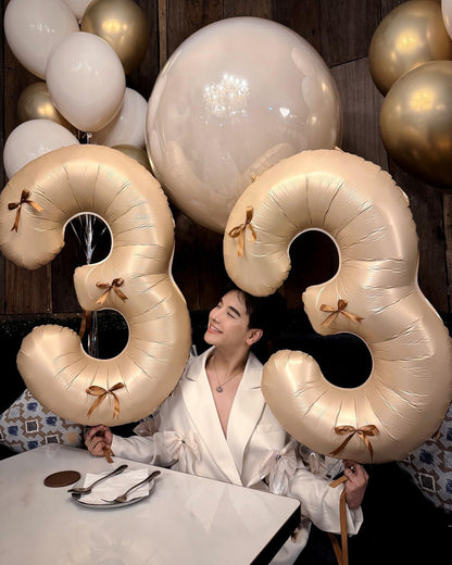 IWERP Light Brown Number 4 Balloon 40 Inch | 4th Birthday Decorations & Party Supplies