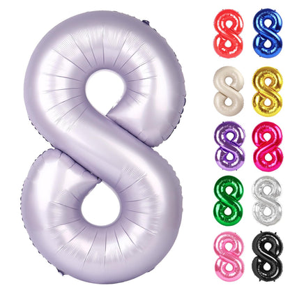 IWERP Lilac Number 8 Balloon 40 Inch – Lavender 8th Birthday Decor