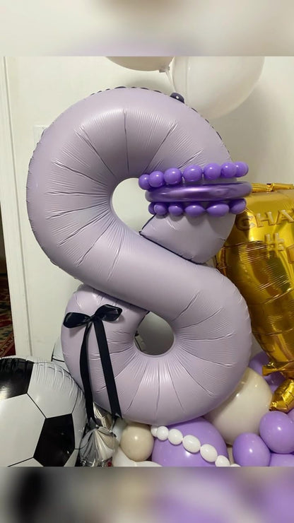 IWERP Lilac Number 8 Balloon 40 Inch – Lavender 8th Birthday Decor